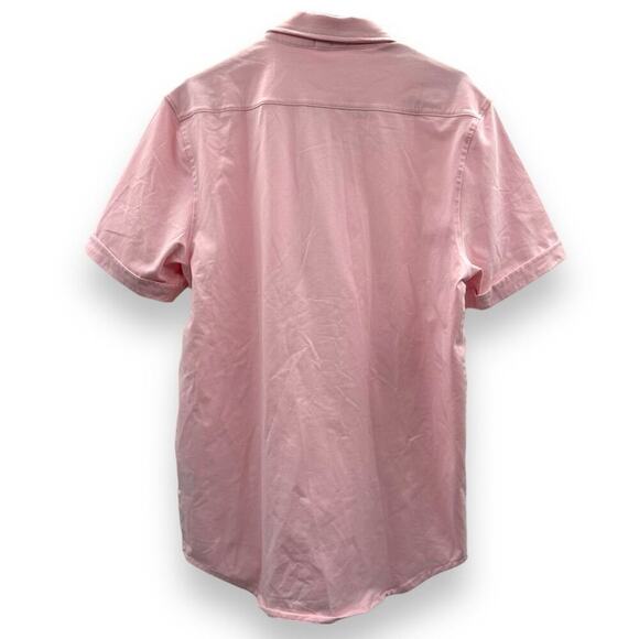 Swet Tailor Light Pink Short Sleeve Polished Button Down Shirt Size XL - Picture 6 of 11